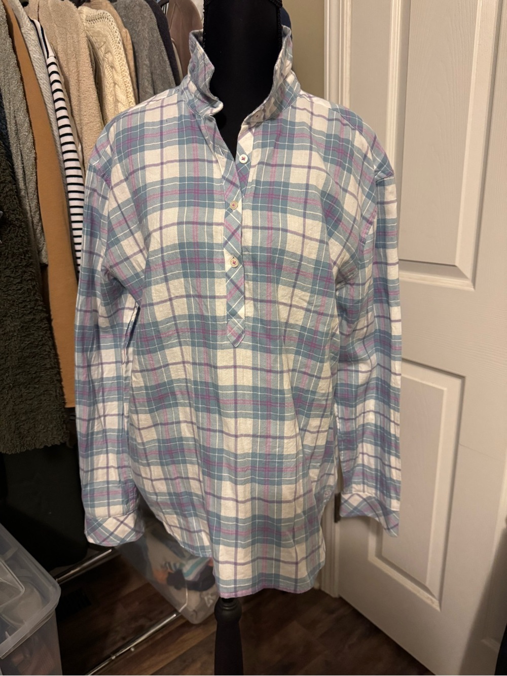 Southern Tide Plaid Button-Front Shirt - Blue, White & Pink